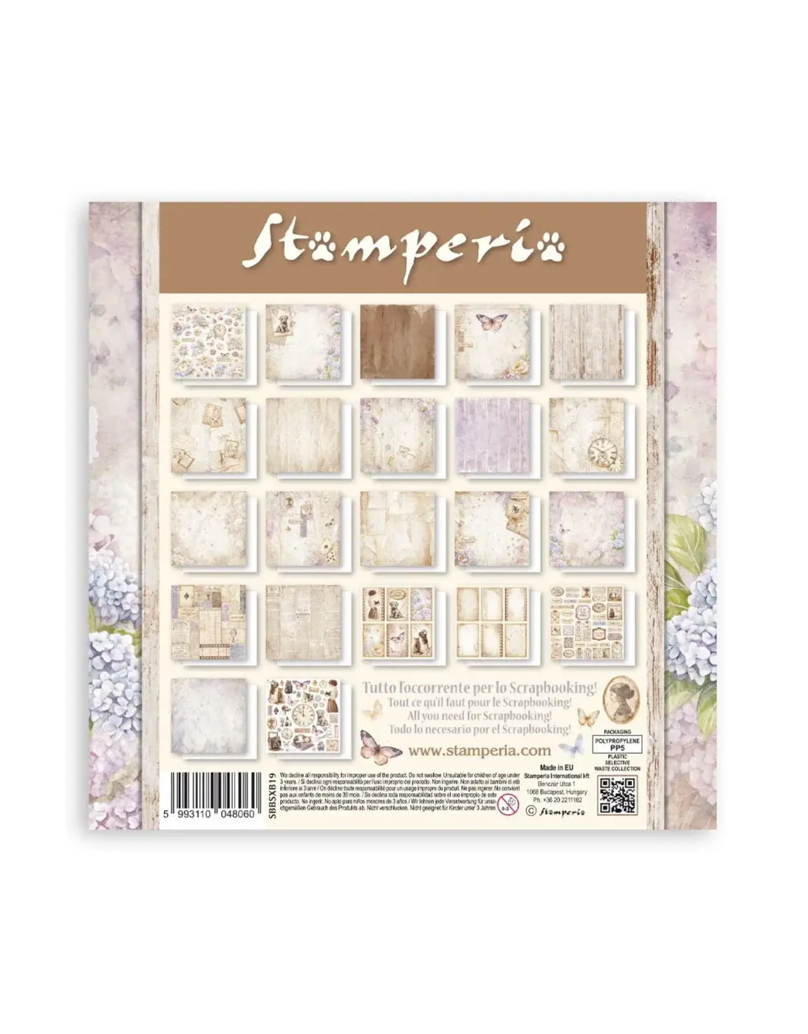 STAMPERIA STAMPERIA QUIET DAYS MAXI PAD 8x8 PAPER PACK 22 SINGLE FACED SHEETS