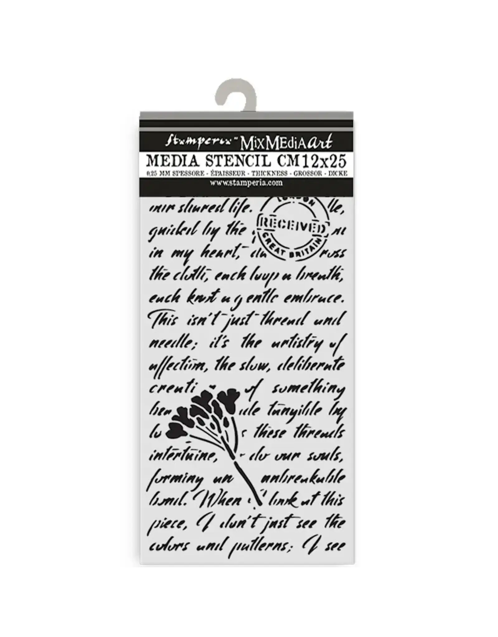STAMPERIA STAMPERIA QUIET DAYS MANUSCRIPT 12x25cm STENCIL