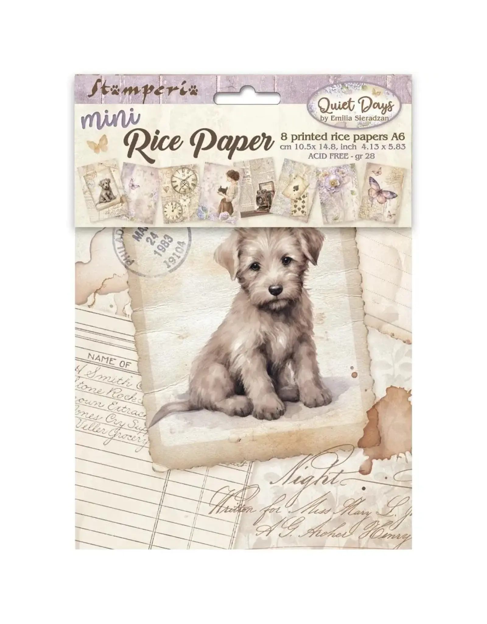 STAMPERIA STAMPERIA QUIET DAYS A6 MINI RICE PAPER 8/PK