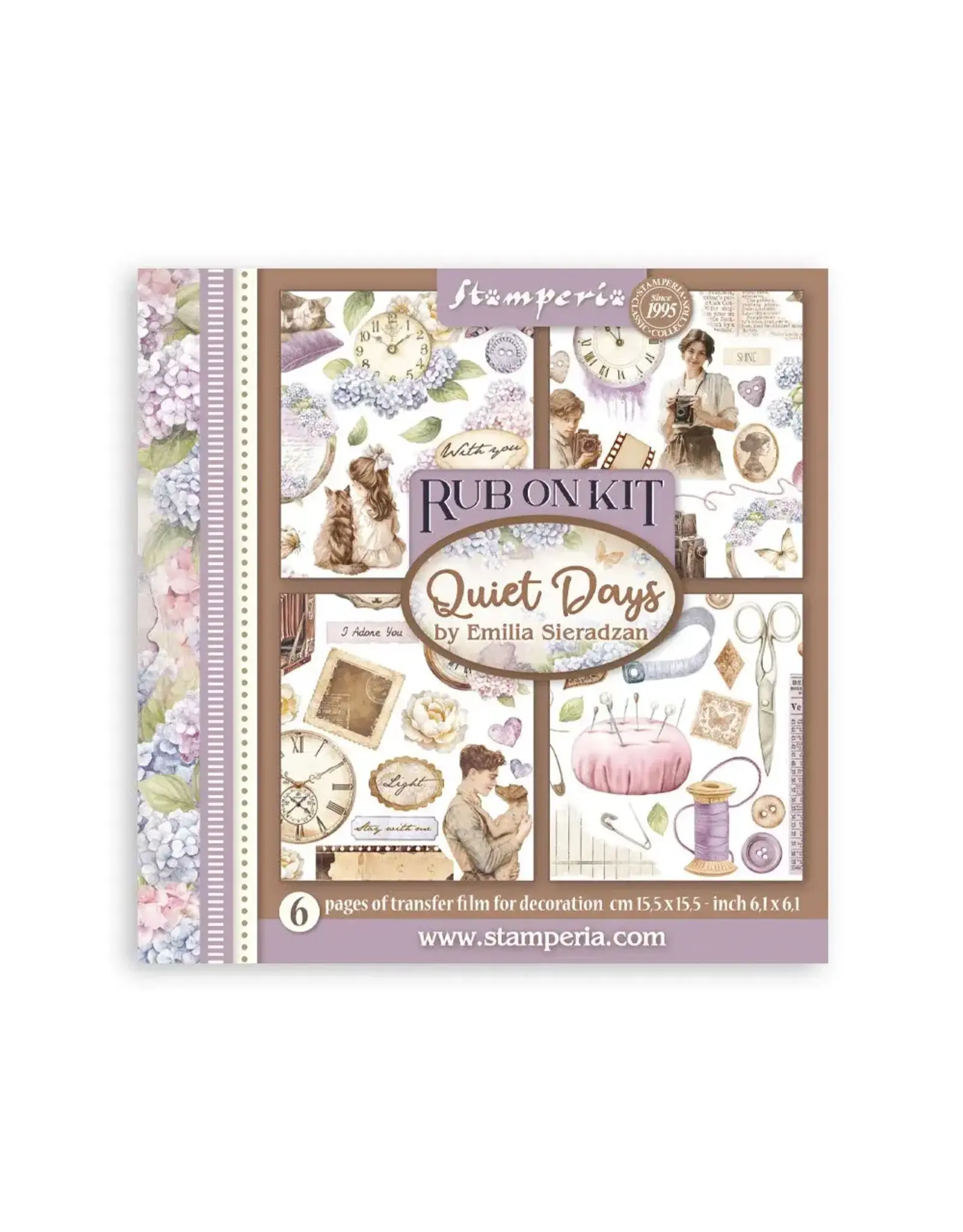 STAMPERIA STAMPERIA QUIET DAYS ASSORTED RUB-ONS 6/PK