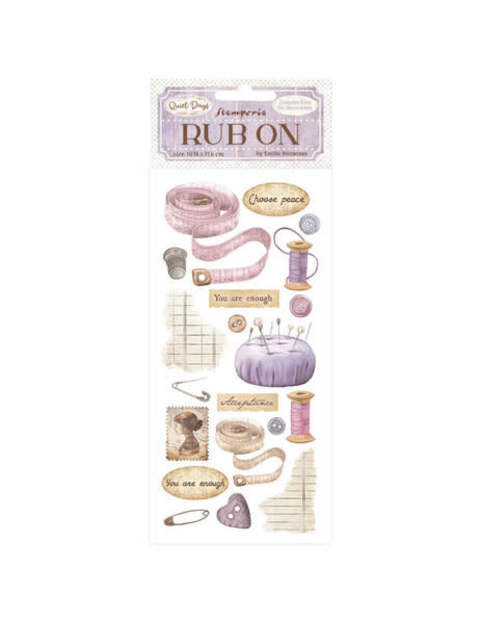 STAMPERIA STAMPERIA QUIET DAYS SEWING RUB-ON