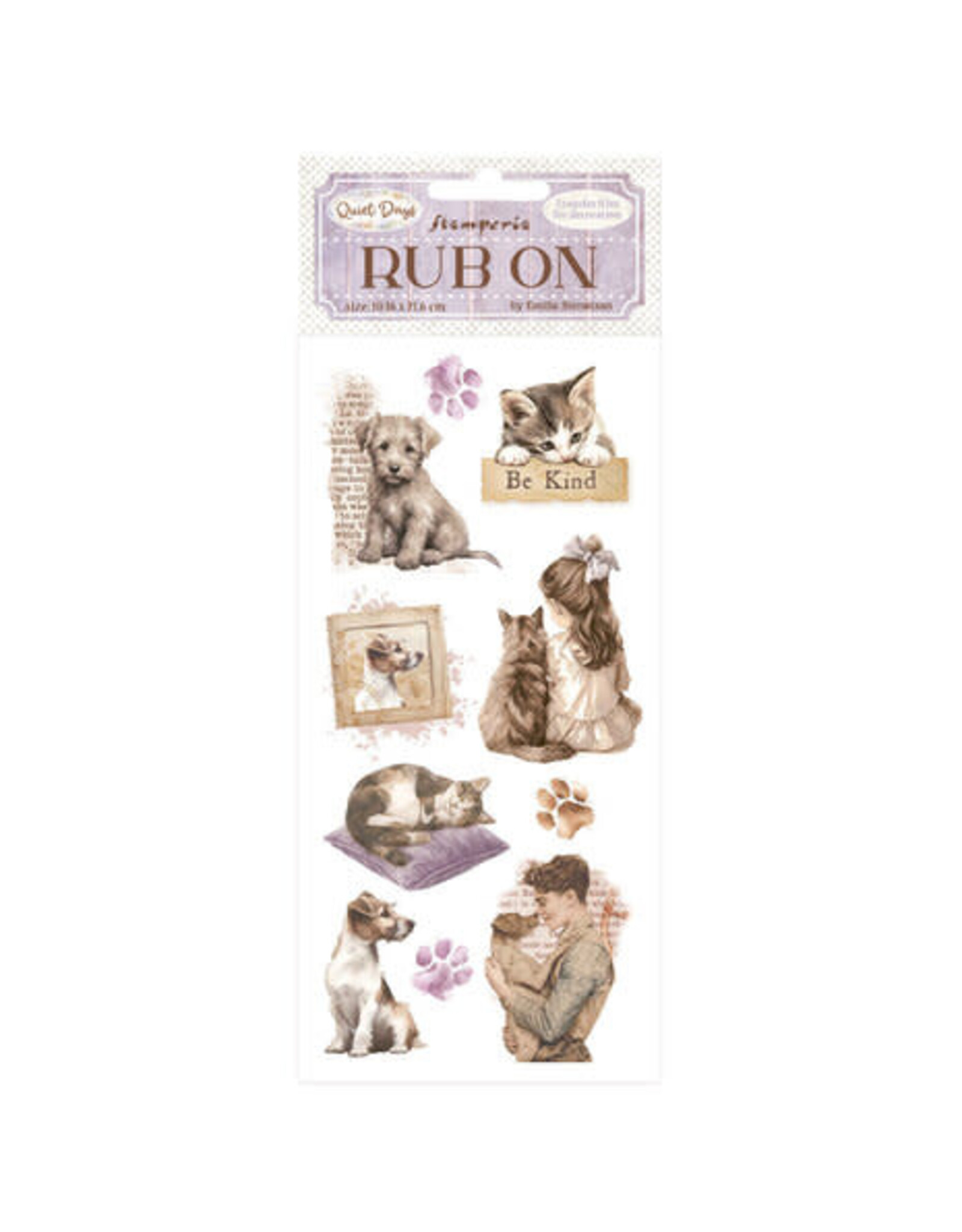 STAMPERIA STAMPERIA QUIET DAYS DOGS AND CATS RUB-ON