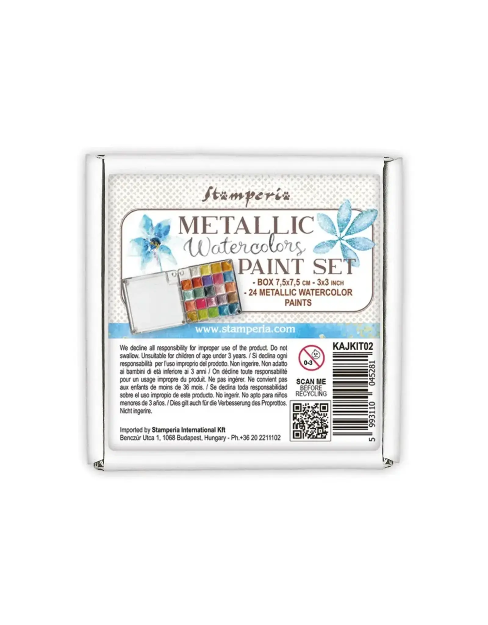 STAMPERIA STAMPERIA WATERCOLORS METALLIC PAINT SET 24/PK