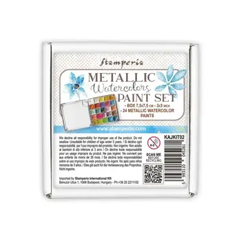 STAMPERIA STAMPERIA WATERCOLORS METALLIC PAINT SET 24/PK