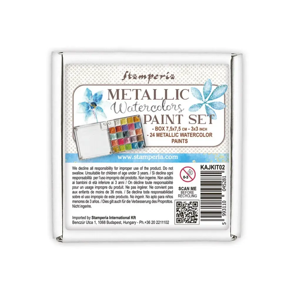 STAMPERIA STAMPERIA WATERCOLORS METALLIC PAINT SET 24/PK