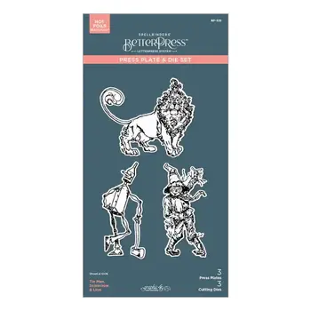 SPELLBINDERS SPELLBINDERS BETTERPRESS THE WONDER OF OZ TIN MAN, SCARECROW & THE LION PLATE & DIE SET