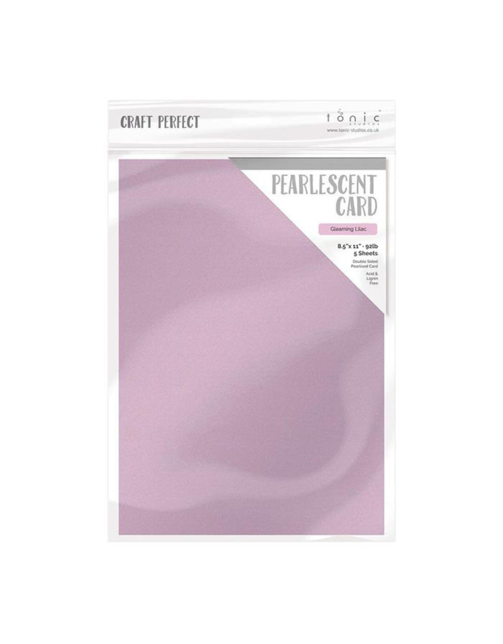 TONIC TONIC STUDIOS PEARLESCENT CARDSTOCK GLEAMING LILAC 8.5x11 5/PK