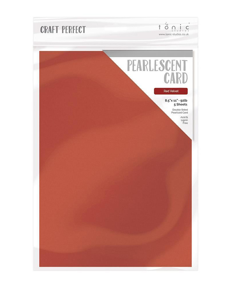 TONIC TONIC STUDIOS PEARLESCENT CARDSTOCK RED VELVET 8.5x11 5/PK