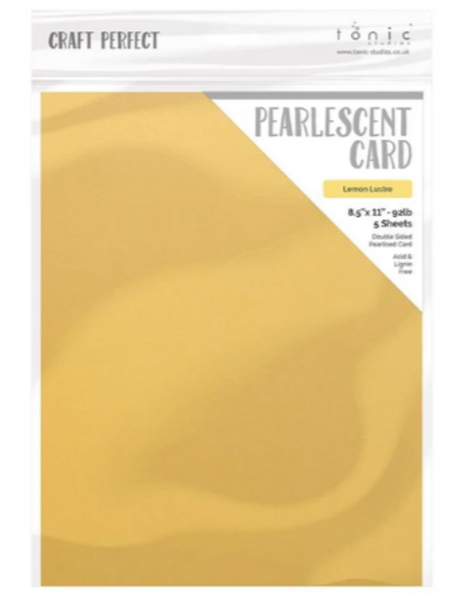 TONIC TONIC STUDIOS PEARLESCENT CARDSTOCK LEMON LUSTRE 8.5x11 5/PK