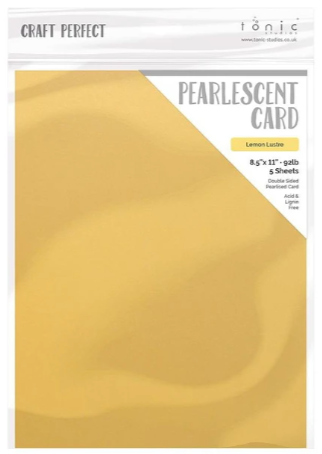 TONIC TONIC STUDIOS PEARLESCENT CARDSTOCK LEMON LUSTRE 8.5x11 5/PK