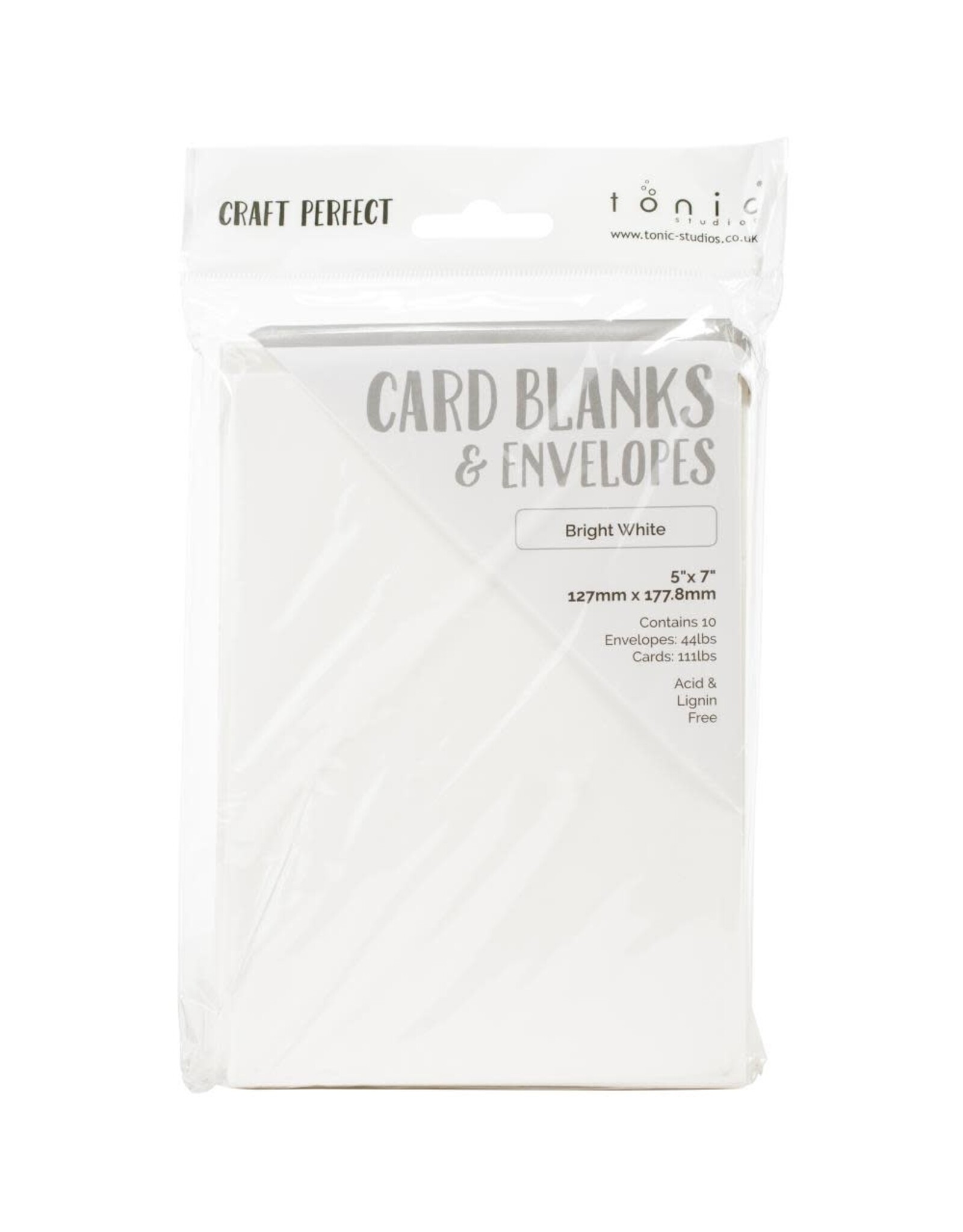 TONIC TONIC CARD BLANKS & ENVELOPES BRIGHT WHITE 5X7 10PK