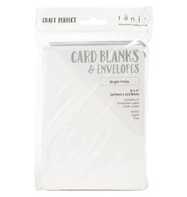 TONIC TONIC CARD BLANKS & ENVELOPES BRIGHT WHITE 5X7 10PK