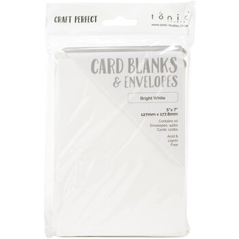 TONIC TONIC CARD BLANKS & ENVELOPES BRIGHT WHITE 5X7 10PK