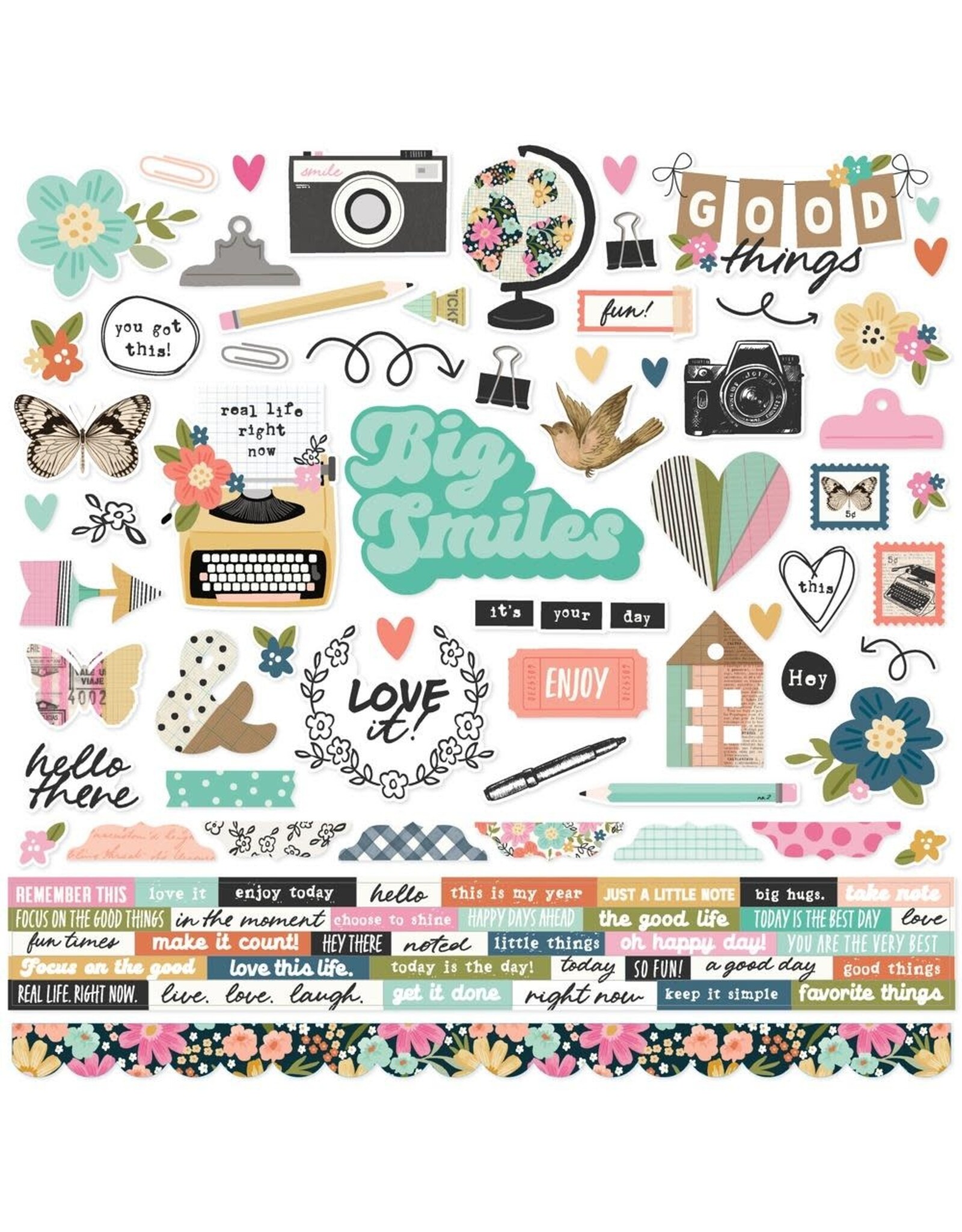 SIMPLE STORIES SIMPLE STORIES TAKE NOTE 12x12 CARDSTOCK STICKERS