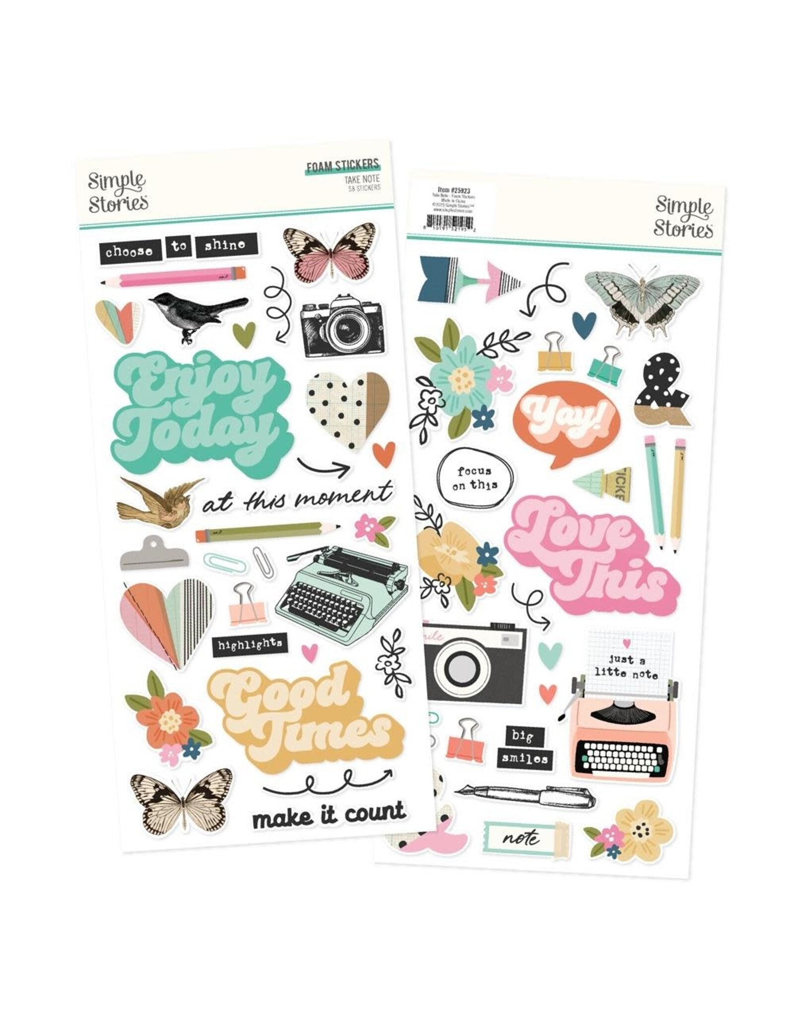 SIMPLE STORIES SIMPLE STORIES TAKE NOTE FOAM STICKERS 58/PK