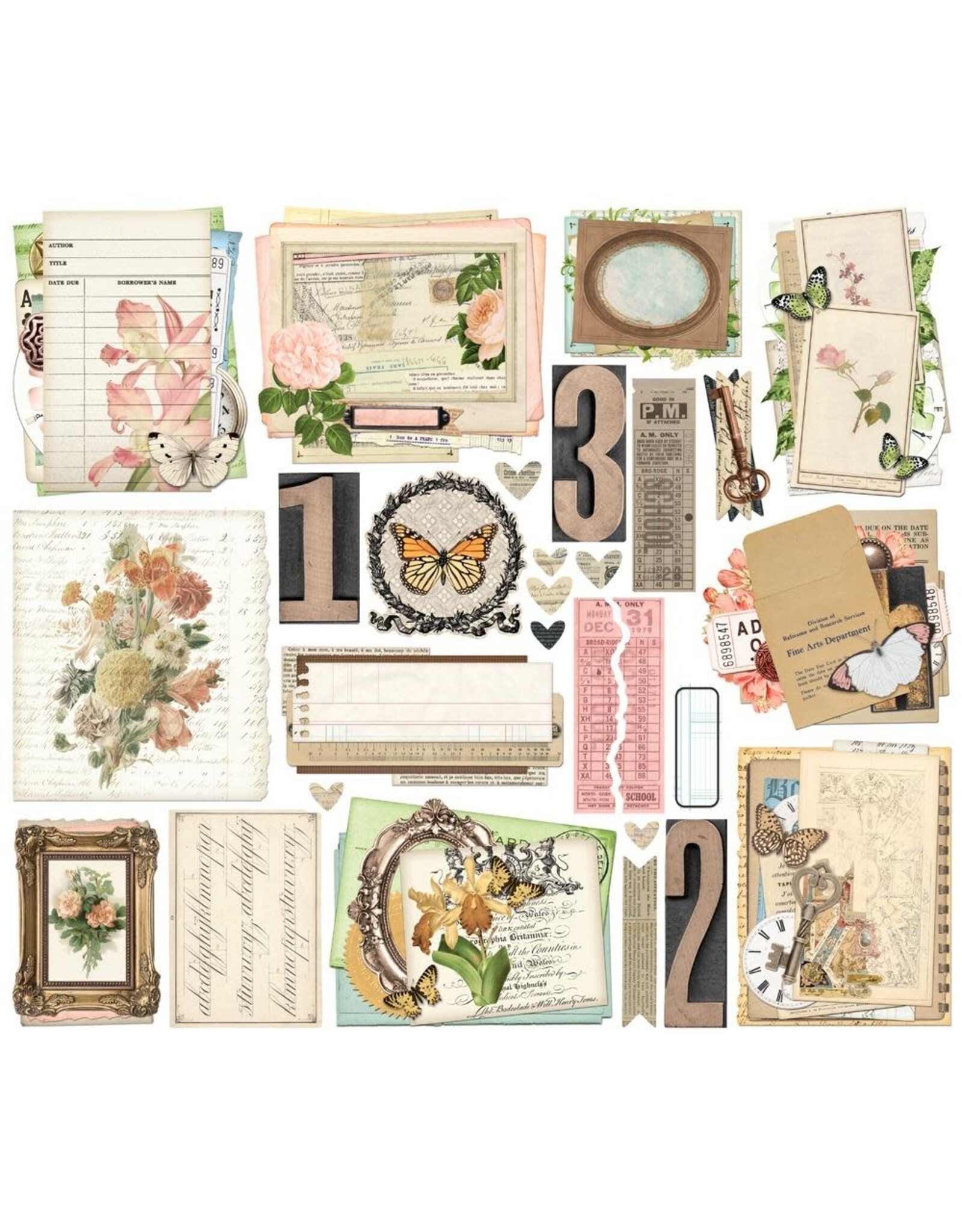 SIMPLE STORIES SIMPLE STORIES SIMPLE VINTAGE JUNK DRAWER EPHEMERA 28/PK