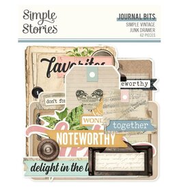 SIMPLE STORIES SIMPLE STORIES SIMPLE VINTAGE JUNK DRAWER JOURNAL BITS & PIECES DIE CUTS 62/PK