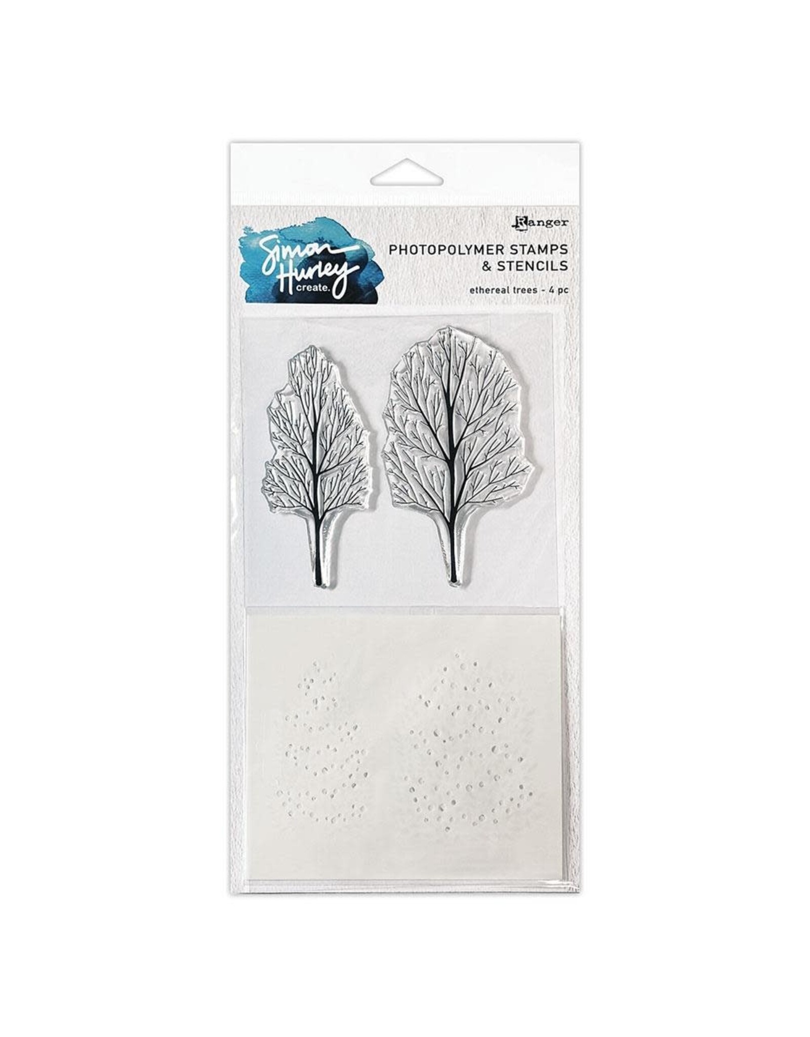 RANGER RANGER SIMON HURLEY CREATE ETHEREAL TREES CLEAR STAMP & STENCIL SET