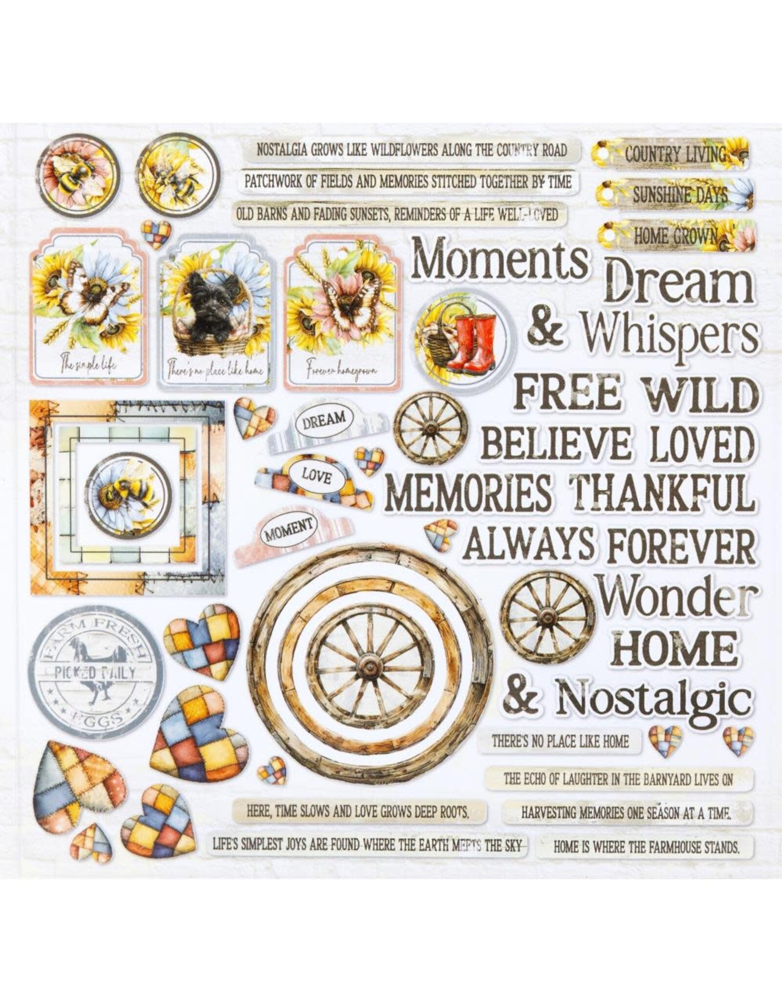 49 AND MARKET 49 AND MARKET WHISPERING WAY CHIPBOARD SET 58 PIECES