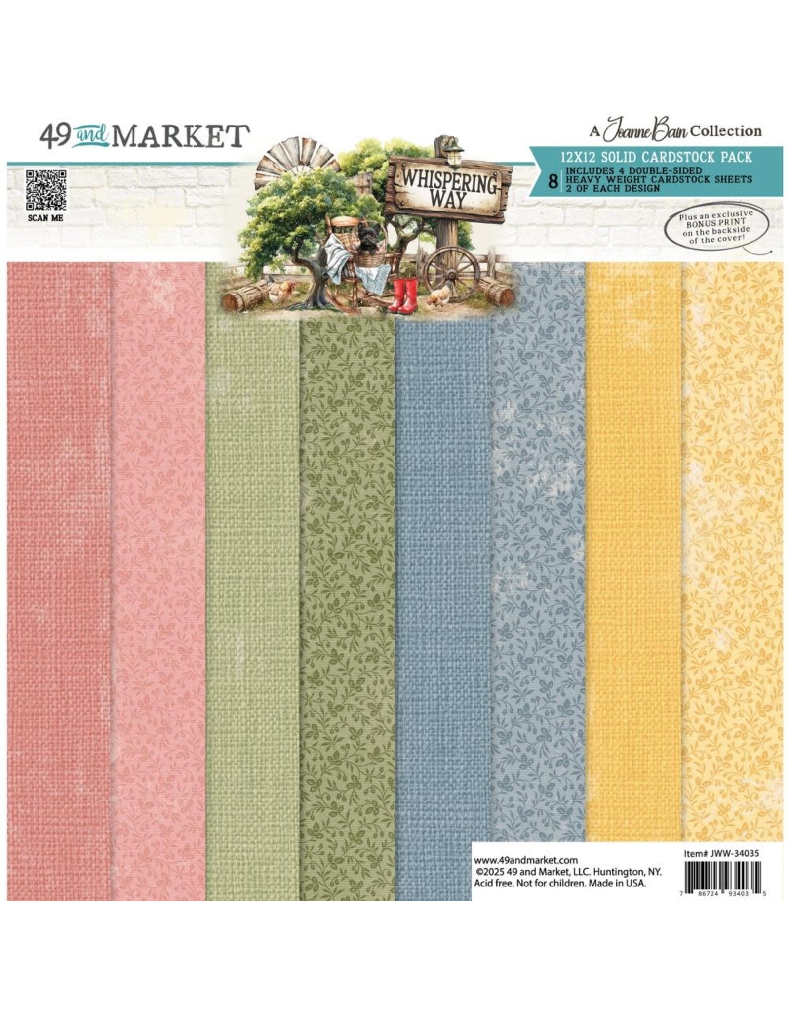 49 AND MARKET 49 AND MARKET WHISPERING WAY SOLIDS 12x12 COLLECTION PACK