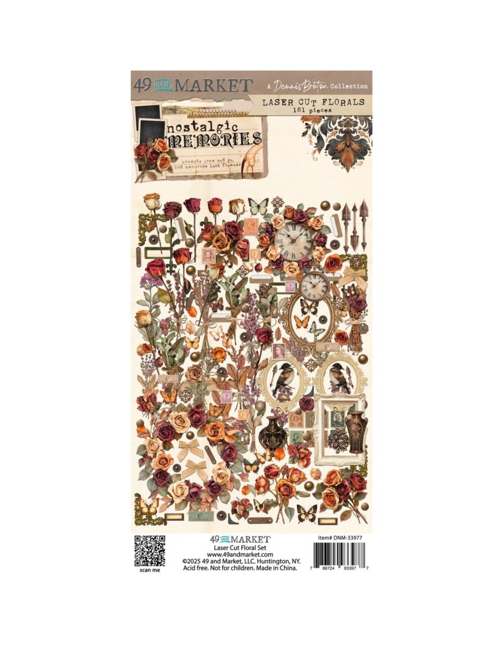 49 AND MARKET 49 AND MARKET NOSTALGIC MEMORIES 6x12 LASER CUT FLORAL
