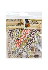 49 AND MARKET 49 AND MARKET NOSTALGIC MEMORIES CHIPBOARD SET 33 PIECES