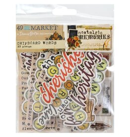 49 AND MARKET 49 AND MARKET NOSTALGIC MEMORIES CHIPBOARD SET 33 PIECES