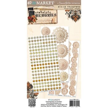 49 AND MARKET 49 AND MARKET NOSTALGIC MEMORIES ESSENTIAL 6x12 RUB-ON TRANSFER SET 3/PK
