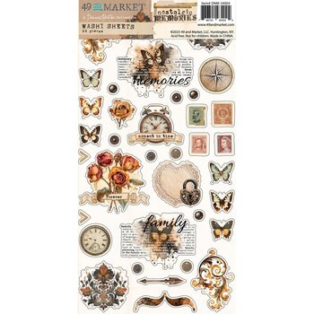 49 AND MARKET 49 AND MARKET NOSTALGIC MEMORIES 6x12 WASHI TAPE SHEETS
