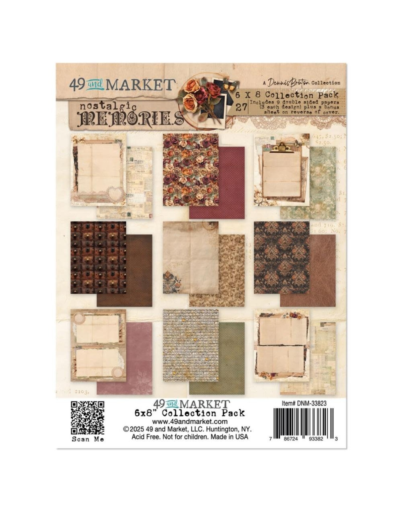 49 AND MARKET 49 AND MARKET NOSTALGIC MEMORIES 6x8 COLLECTION PACK 24 SHEETS