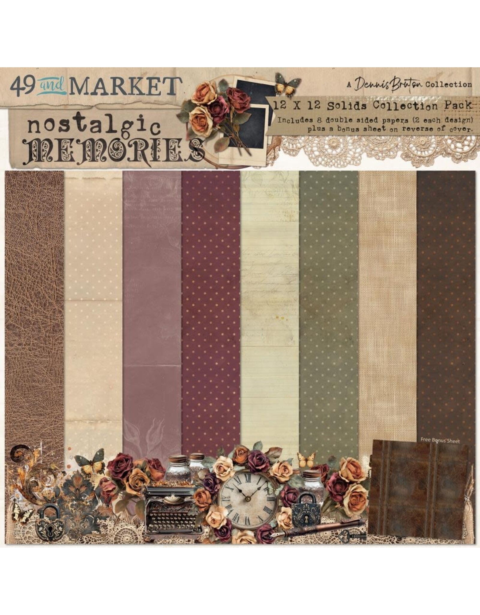 49 AND MARKET 49 AND MARKET NOSTALGIC MEMORIES SOLIDS 12x12 COLLECTION PACK