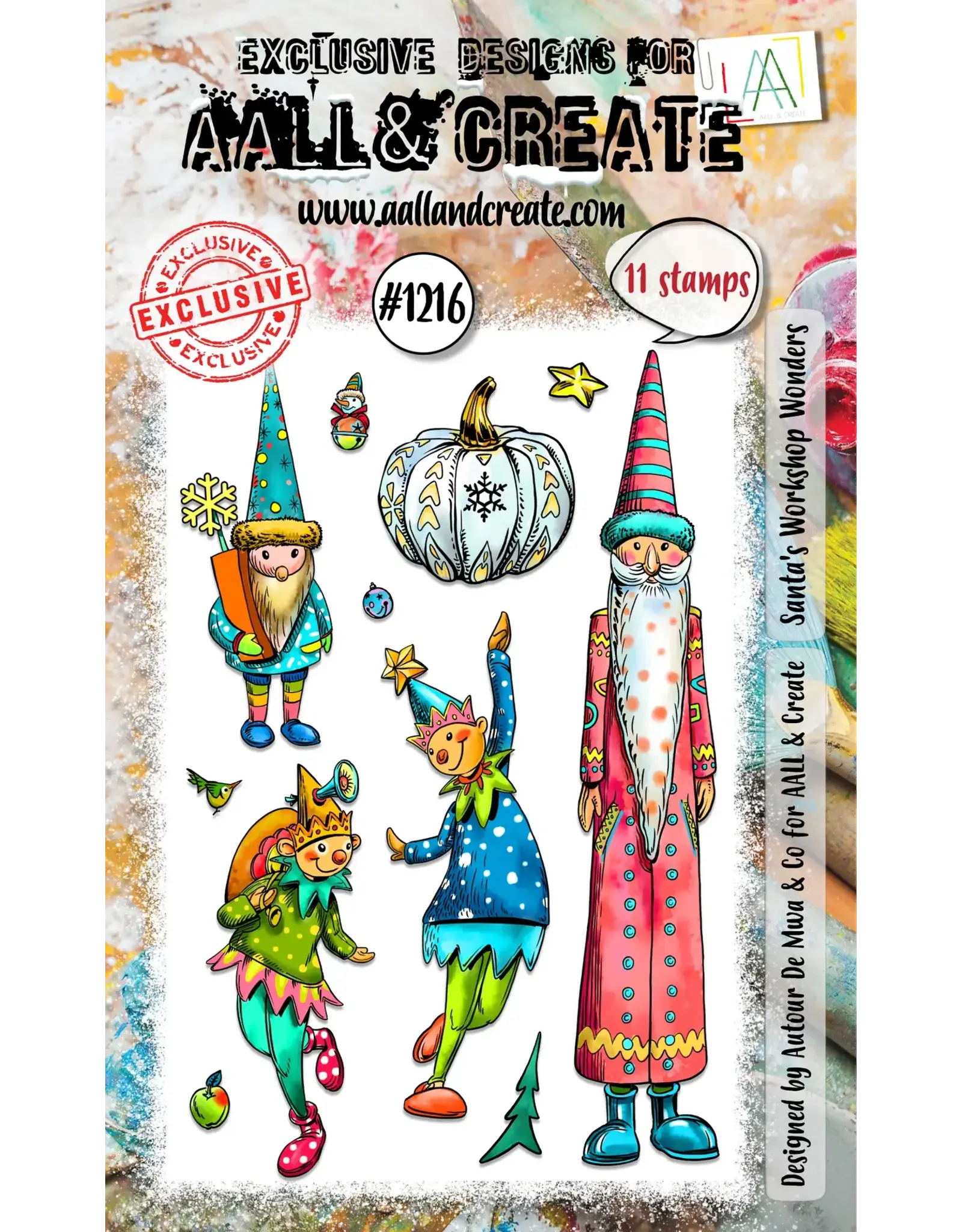 AALL & CREATE AALL & CREATE AUTOUR DE MWA #1216 SANTA'S WORKSHOP WONDERS A6 CLEAR STAMP SET