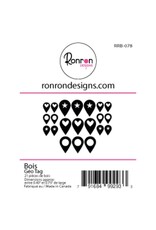 RONRON DESIGNS RONRON DESIGNS GEO TAG WOOD PIECES