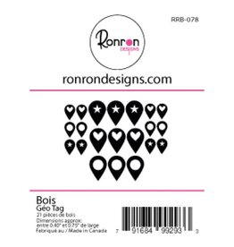 RONRON DESIGNS RONRON DESIGNS GEO TAG WOOD PIECES