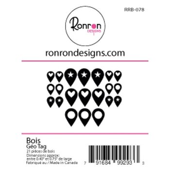 RONRON DESIGNS RONRON DESIGNS GEO TAG WOOD PIECES