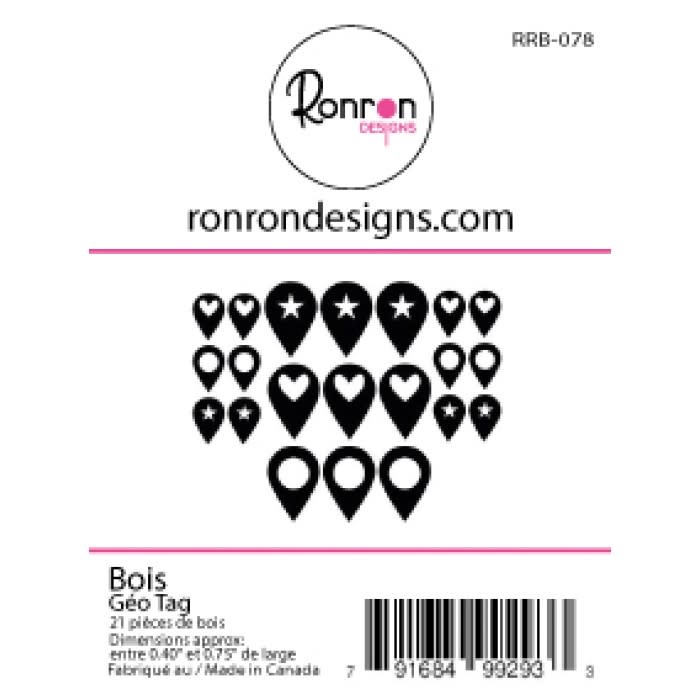 RONRON DESIGNS RONRON DESIGNS GEO TAG WOOD PIECES