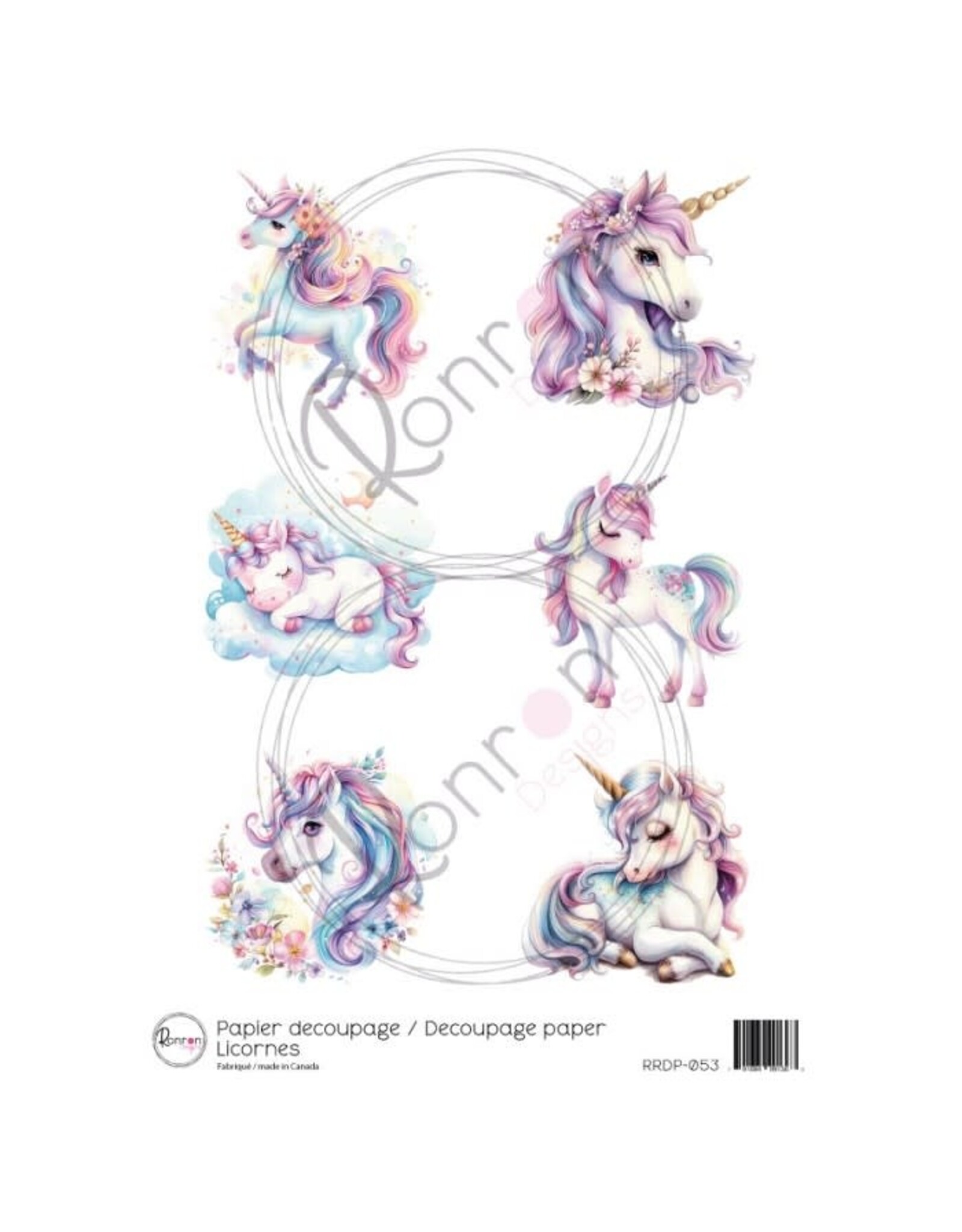 RONRON DESIGNS RONRON DESIGNS LICORNES RICE PAPER