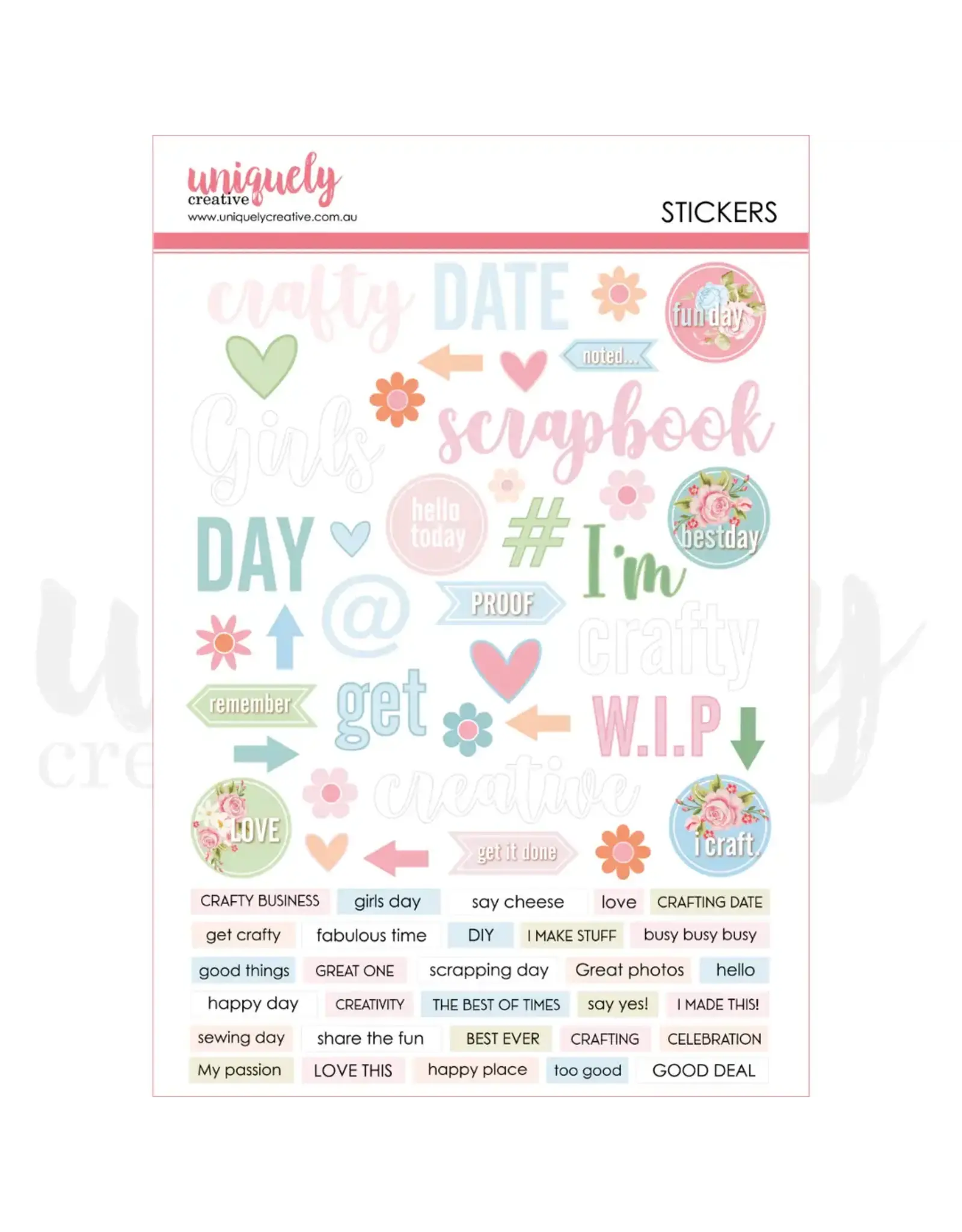 UNIQUELY CREATIVE UNIQUELY CREATIVE PATCHWORK ROSES PUFFY STICKERS