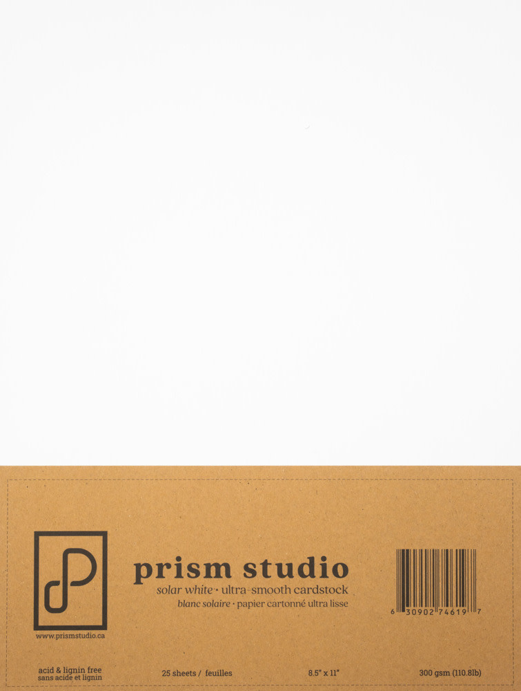 PRISM STUDIO PRISM STUDIO 8.5x11 ULTRA-SMOOTH 110lb CARDSTOCK - SOLAR WHITE 25/PK