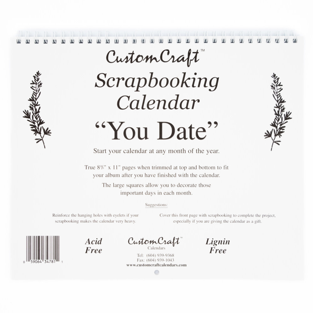 CUSTOM CRAFTS YOU DATE 8.5X11 CALENDAR