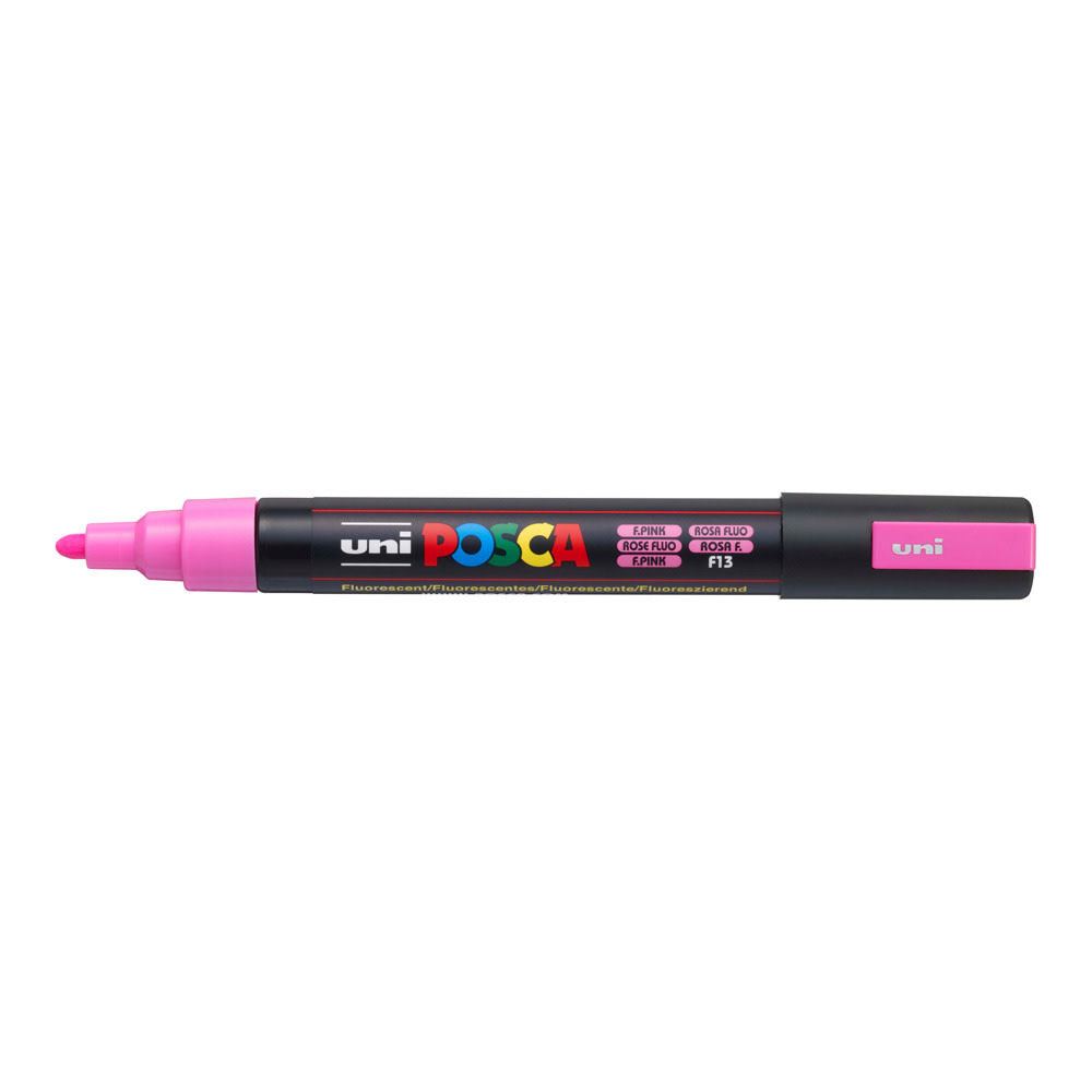POSCA UNI POSCA FLUORESCENT PINK OPAQUE WATER-BASED MEDIUM TIP PAINT MARKER