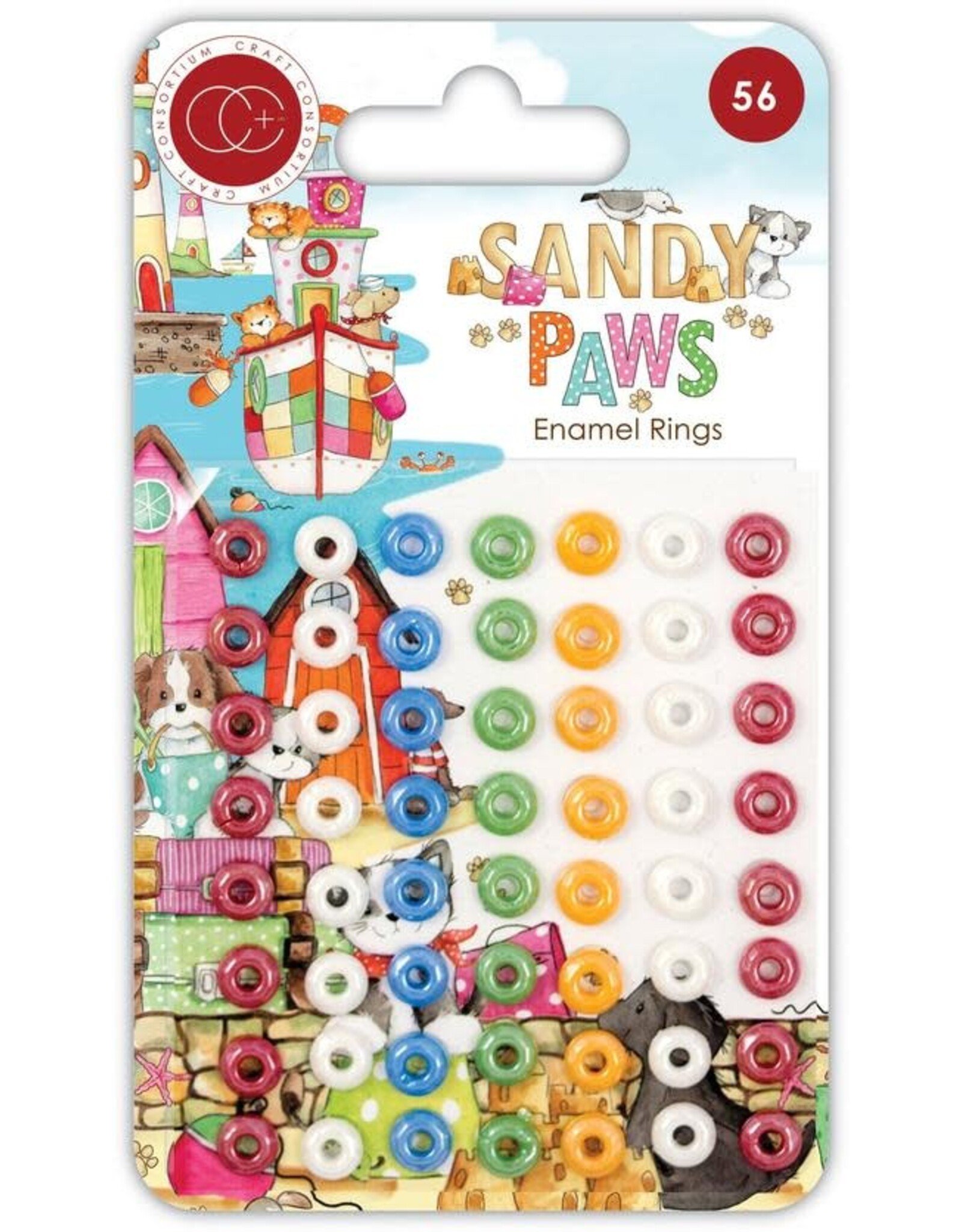 CRAFT CONSORTIUM CRAFT CONSORTIUM SANDY PAWS ENAMEL RINGS