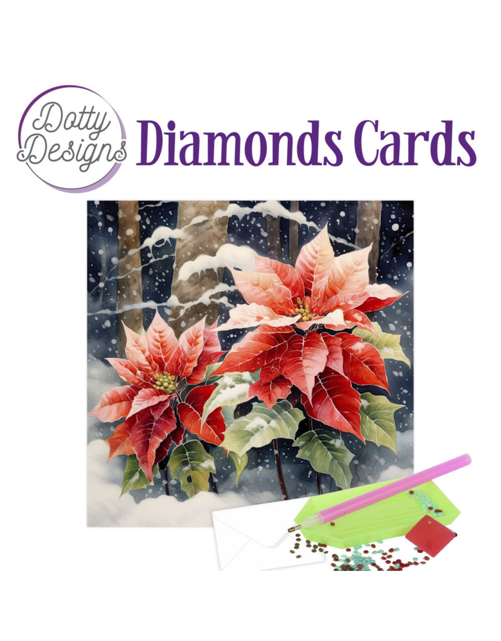 FIND IT FIND IT DOTTY DESIGNS POINSETTIA DIAMOND CARD KIT