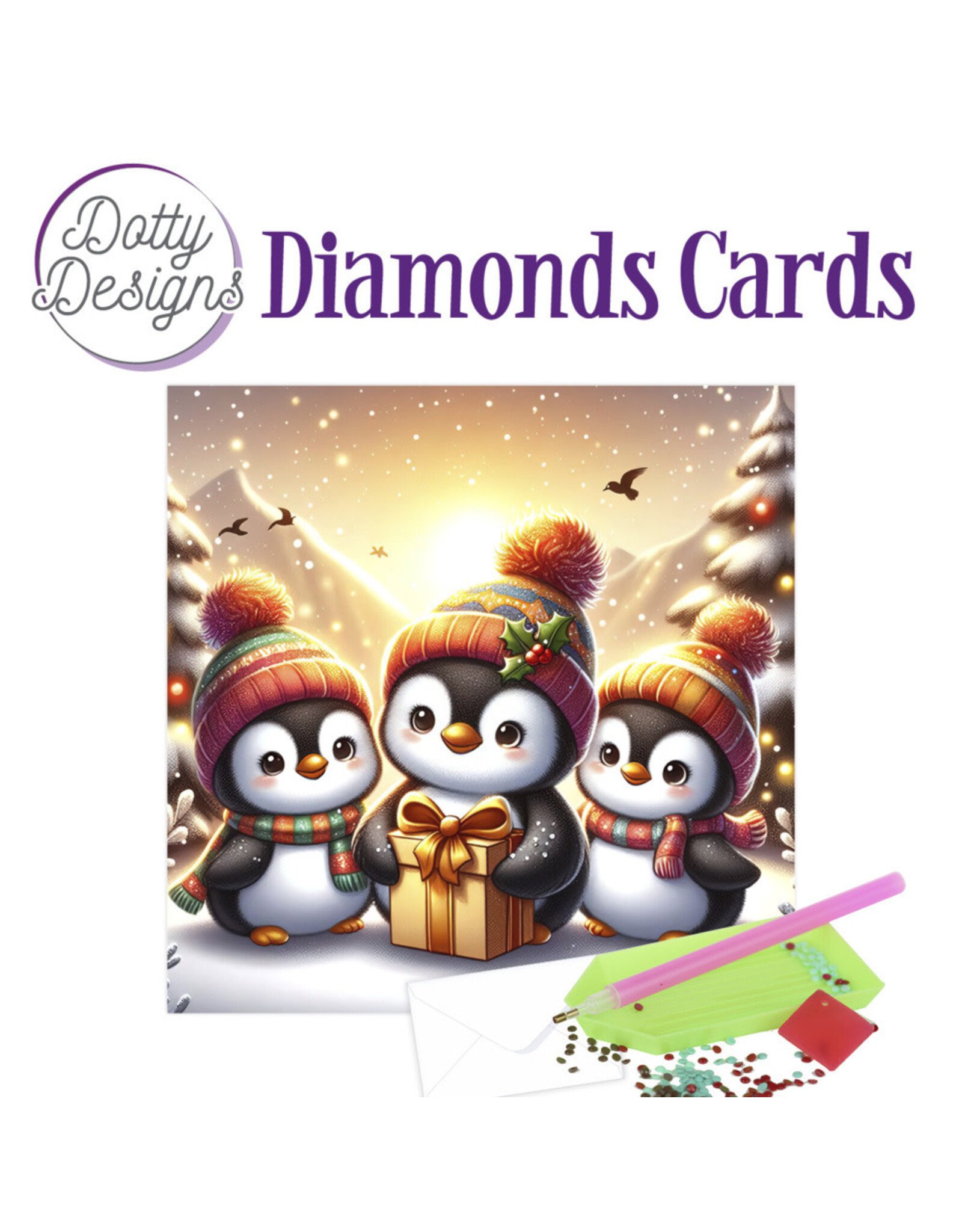 FIND IT FIND IT DOTTY DESIGNS PENGUIN 1 DIAMOND CARD KIT