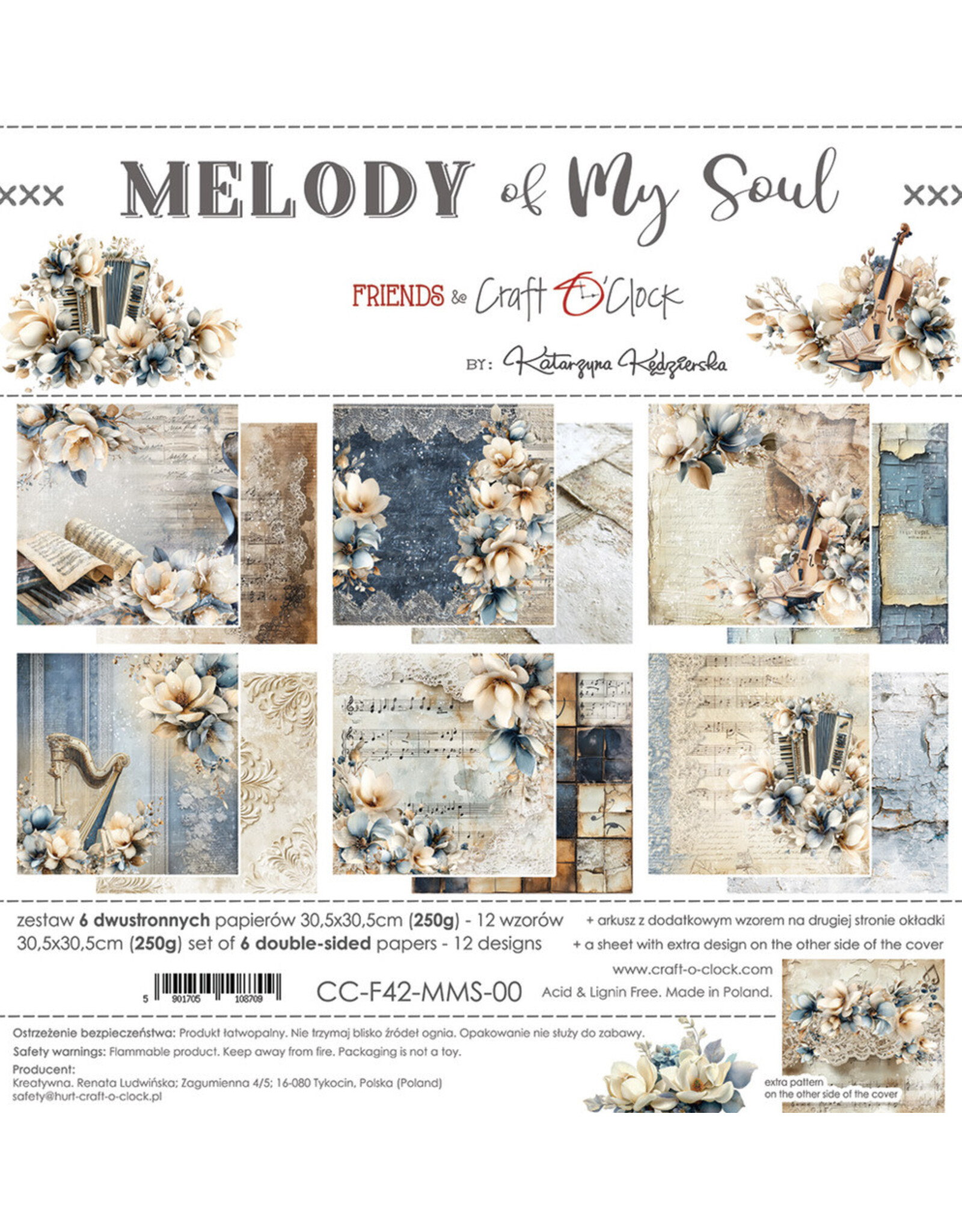 CRAFT O'CLOCK CRAFT O'CLOCK MELODY OF MY SOUL 12x12 PAPER PAD 6 SHEETS