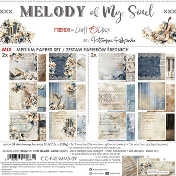 CRAFT O'CLOCK CRAFT O'CLOCK MELODY OF MY SOUL 8x8 MIX PAPER PAD 24 SHEETS