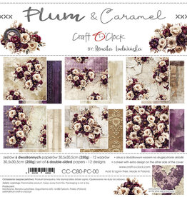 CRAFT O'CLOCK CRAFT O'CLOCK PLUM & CARAMEL 12x12 PAPER PAD 6 SHEETS