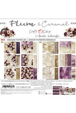CRAFT O'CLOCK CRAFT O'CLOCK PLUM & CARAMEL 8x8 MIX PAPER PAD 24 SHEETS