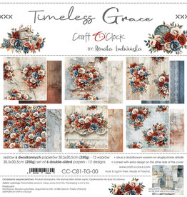 CRAFT O'CLOCK CRAFT O'CLOCK TIMELESS GRACE 12x12 PAPER PAD 6 SHEETS
