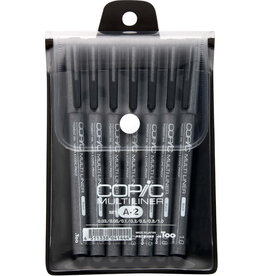 COPIC COPIC BLACK MULTILINER PEN SET 7/PK